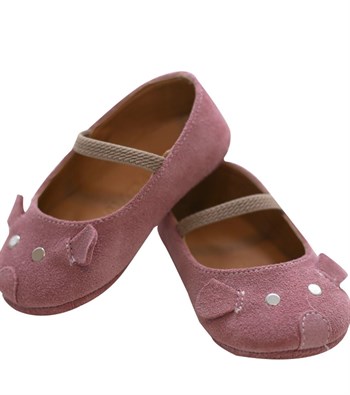 Nubebe - Petit Peton x Mama Yoyo Yumuşak Deri Patik Ayakkabı - Pink Mouse